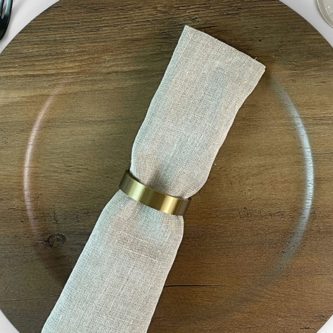 Brass Color Crescent Napkin Rings, Set of 4