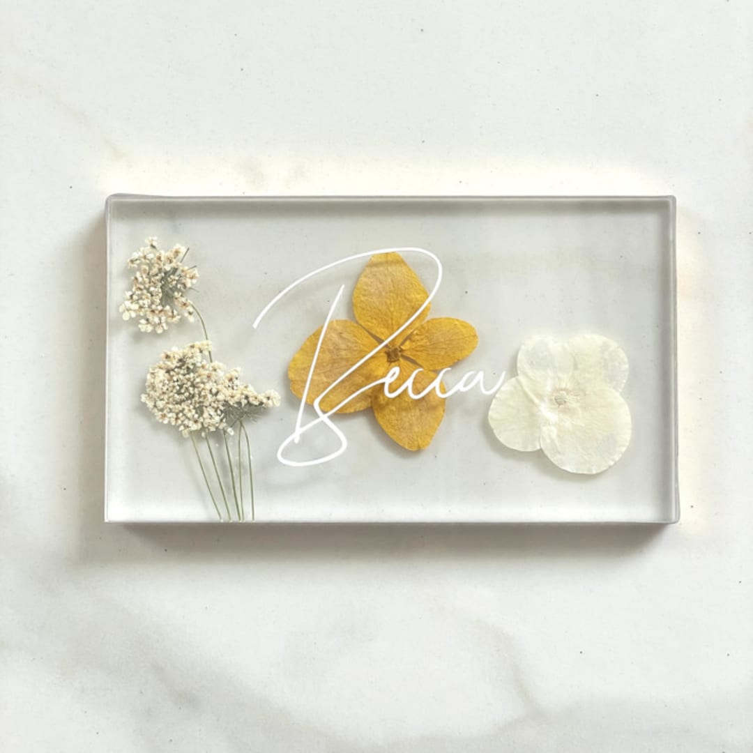 "Custom Floral Yellow Place Cards" - Place and Escort Cards in orange by Jasmine Jhunjhnuwala