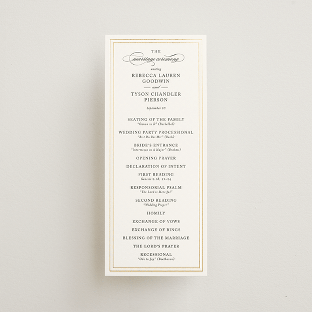 "Eloquence" - Wedding Programs in Snow by Kimberly FitzSimons - Front
