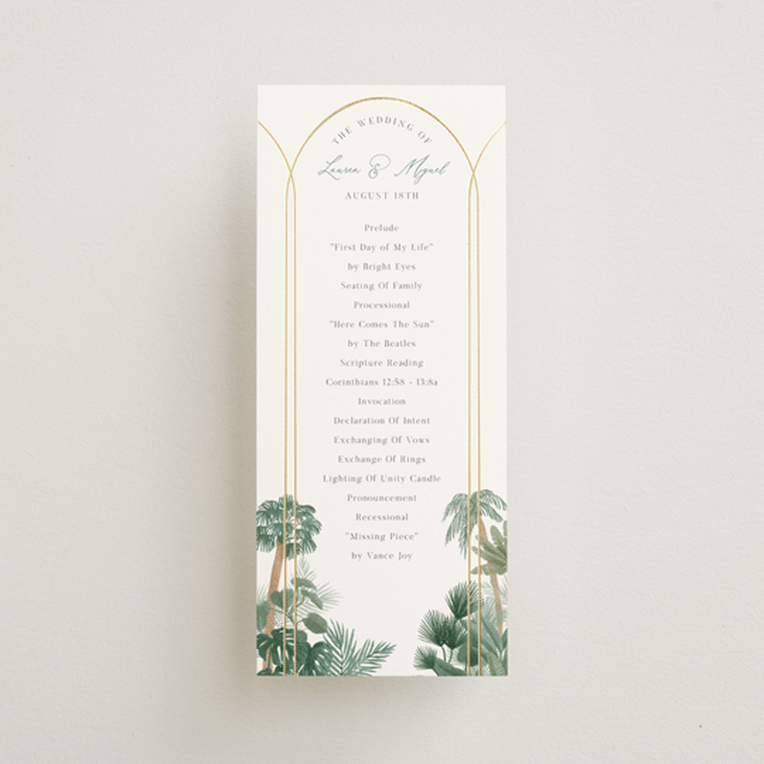 "The Greenhouse" - Wedding Programs in Seagreen by Elly - Front