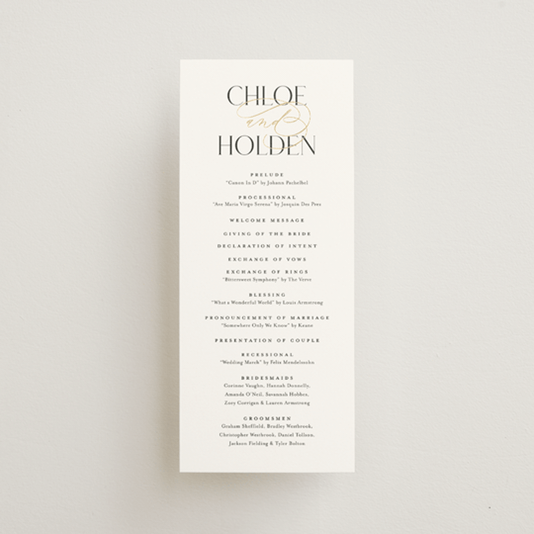 "Idyllic" - Wedding Programs in Sugar by Jessica Williams - Front