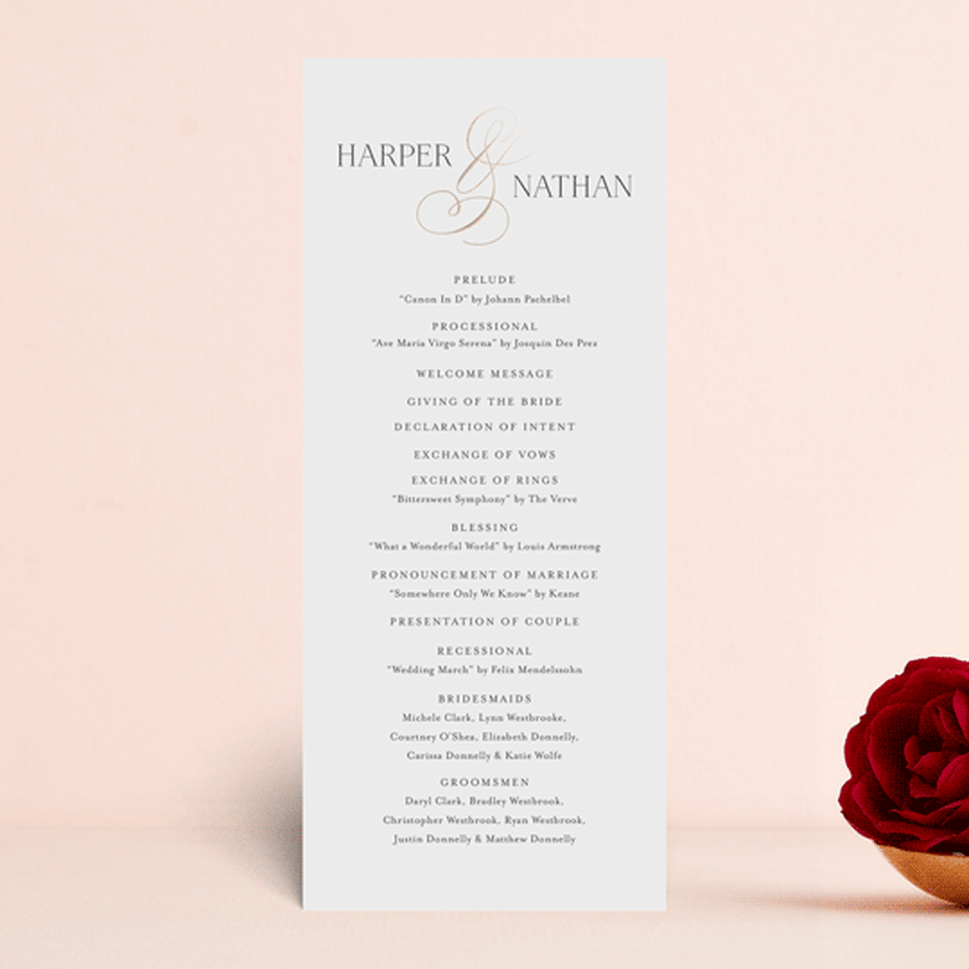 "Fantasia" - Wedding Programs in Sugar by Jessica Williams - Front
