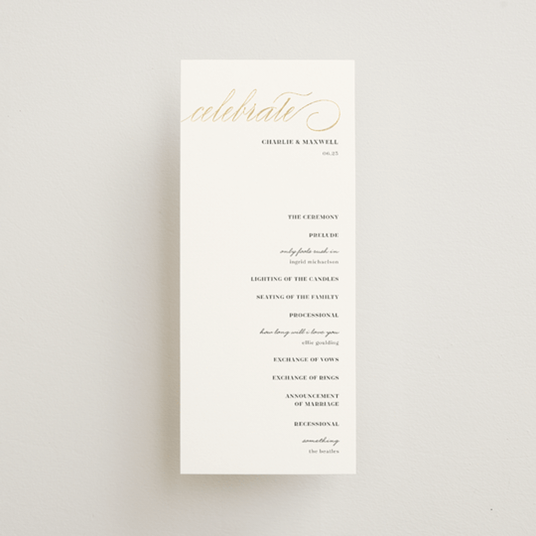 "Love" - Wedding Programs in Cloud by Shannon Chen of Four Wet Feet Studio - Front