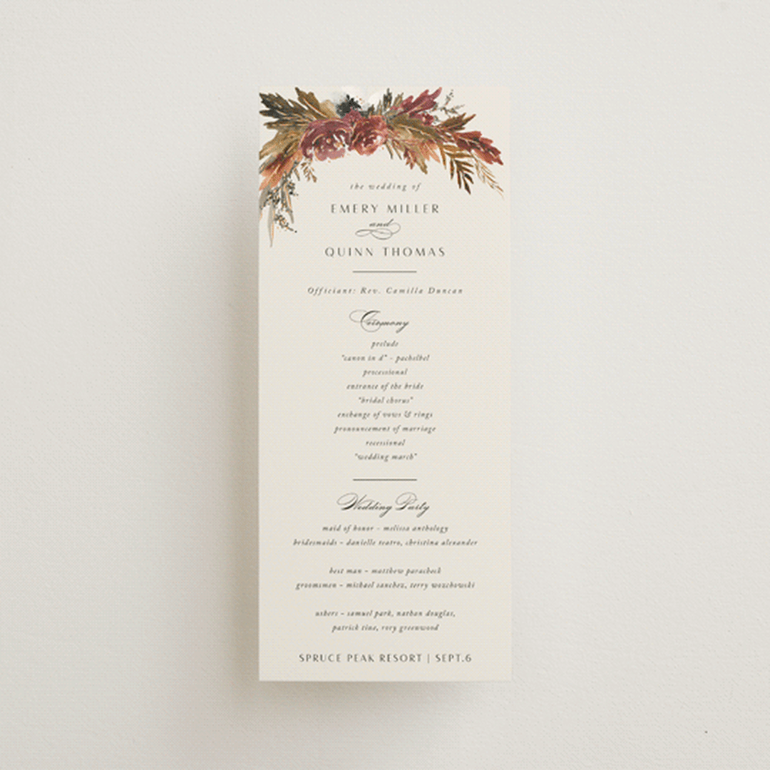 "poetique" - Wedding Programs in Autumn by Kate Ahn - Front