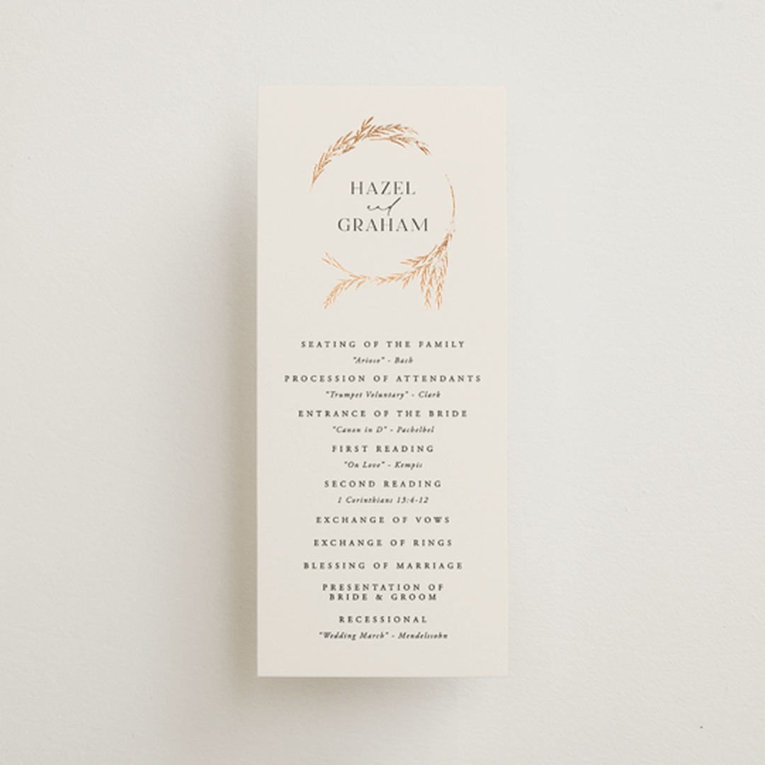 "Locket" - Wedding Programs in Pearl by Erin L. Wilson - Front