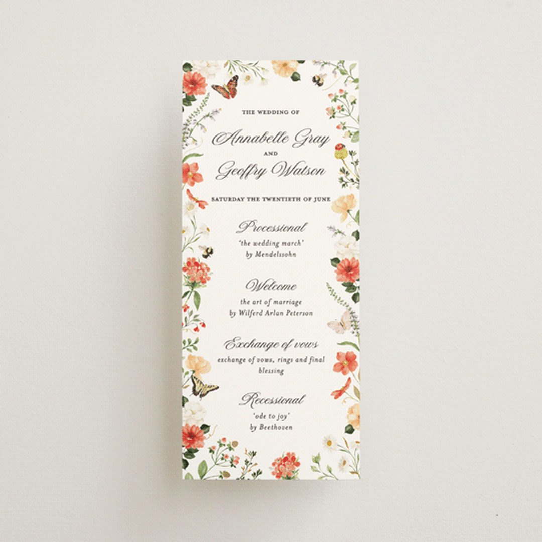 "Fleur" - Wedding Programs in Verona Sunset by Sarah Knight - Front