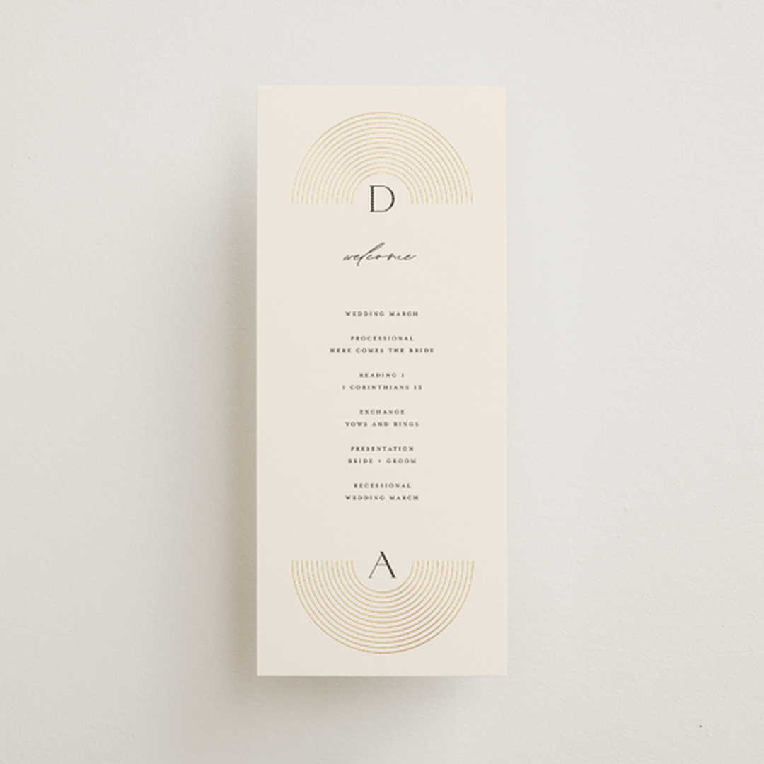 "Modernist Monogram" - Wedding Programs in Latte by Christie Garcia - Front