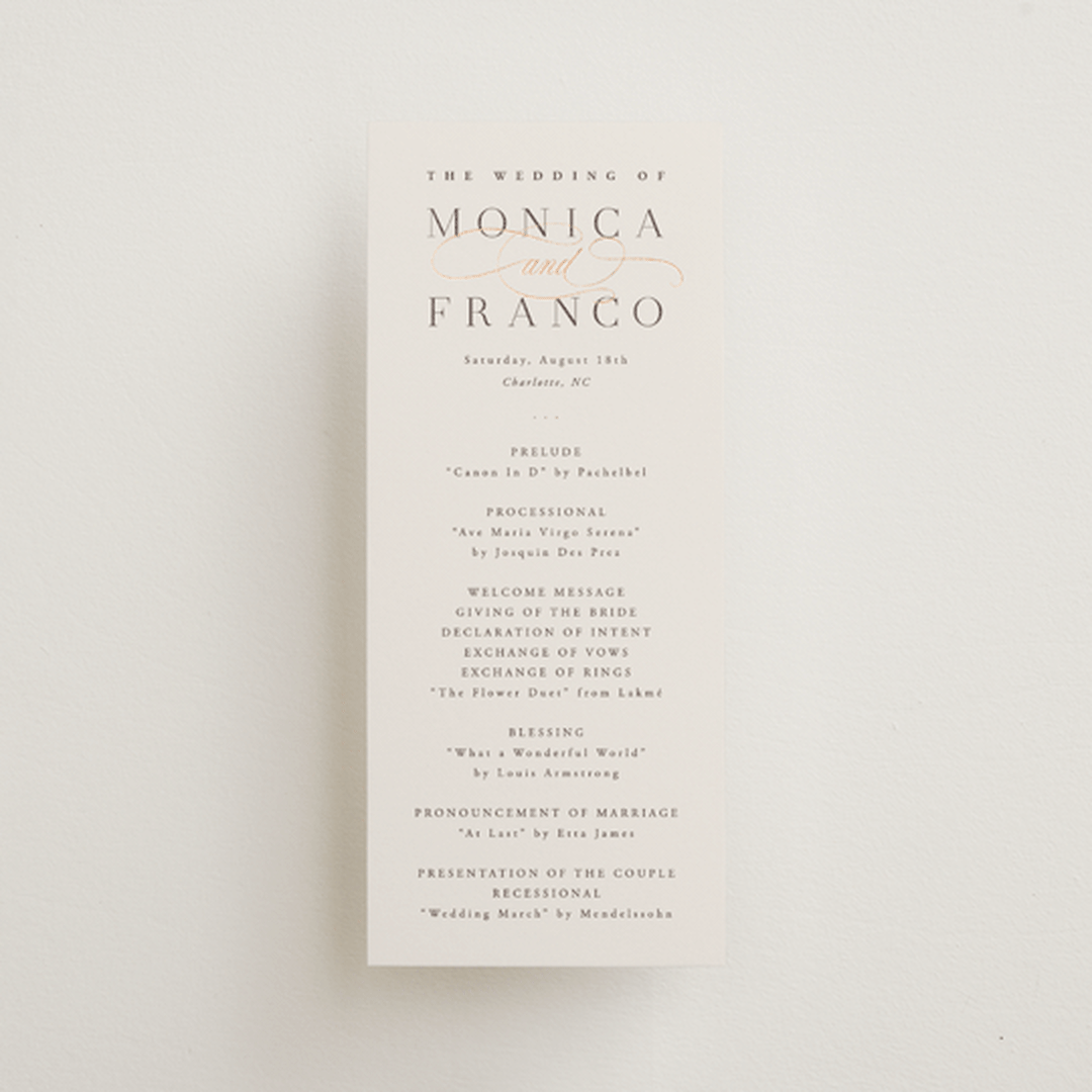 "And Centered" - Wedding Programs in Cream by Hooray Creative - Front