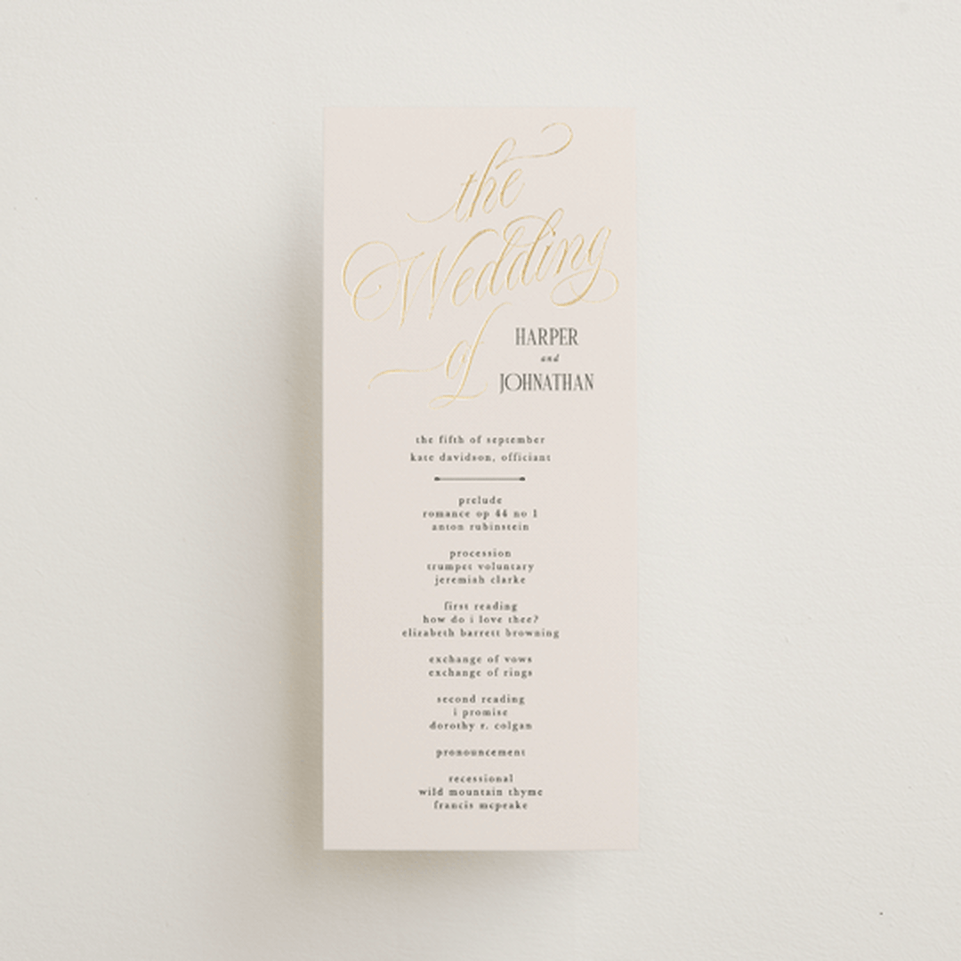 "Mirin" - Wedding Programs in Linen by Kate Ahn - Front