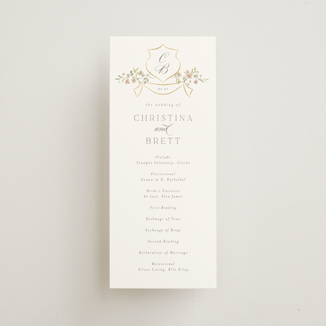 "Posy" - Wedding Programs in Blush by Everett Paper Goods - Front