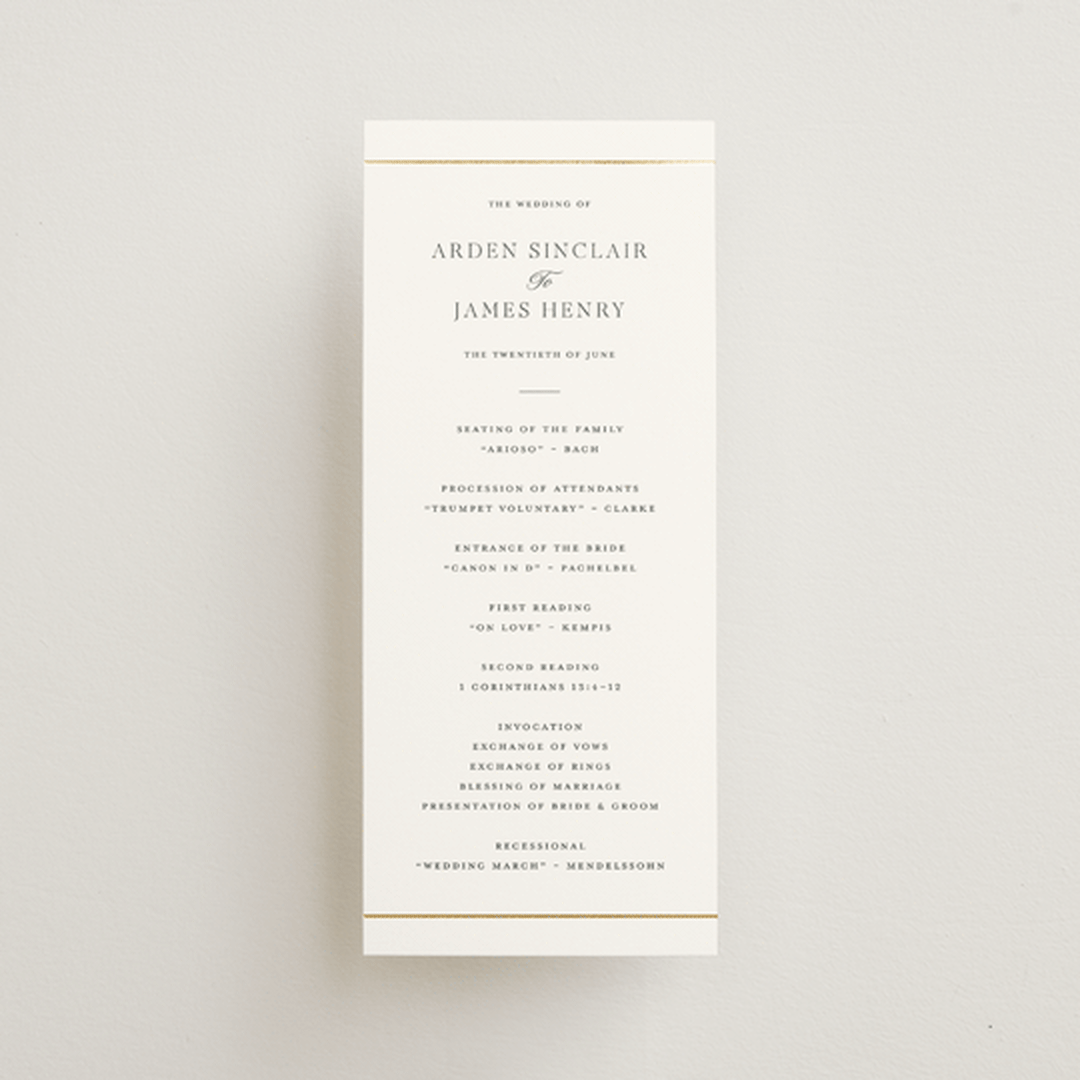"Opulence" - Wedding Programs in Pearl by Stacey Meacham - Front