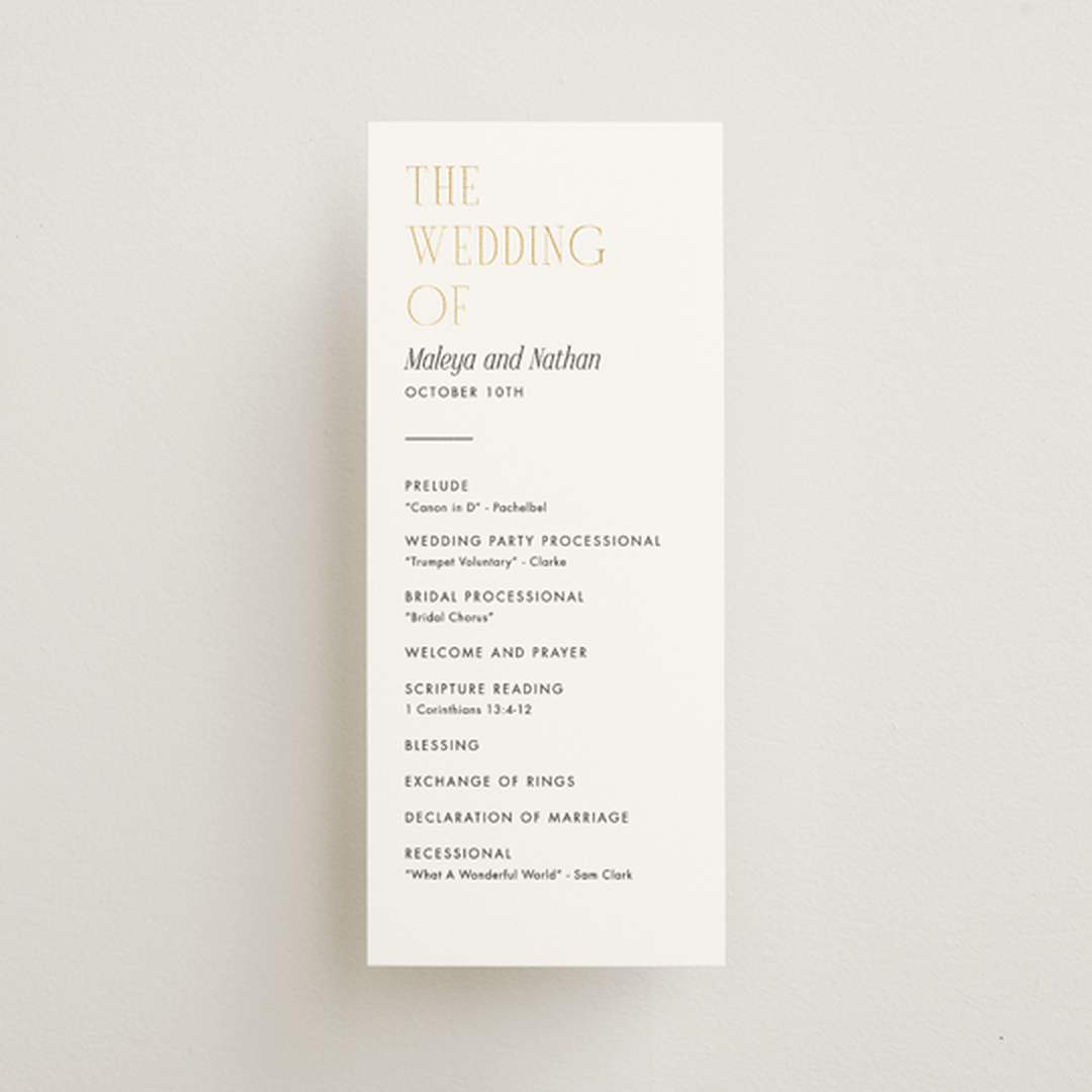 "Magazine" - Wedding Programs in Lace by Kaydi Bishop - Front