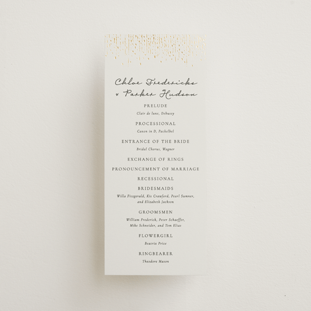 "Hand Illustrated Whimsical Chandelier" - Wedding Programs in Noir by Jackie Crawford - Front