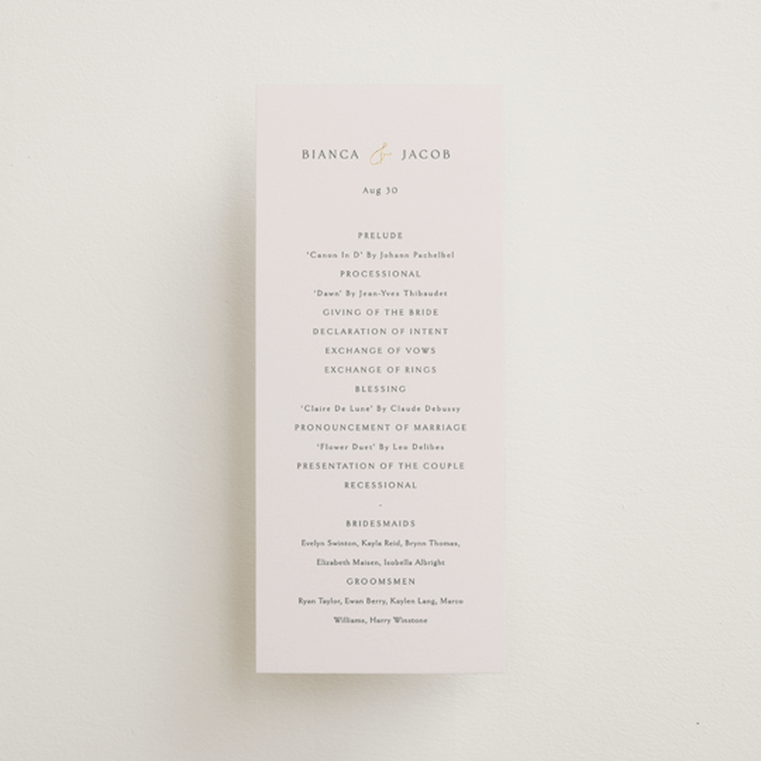 "Eloquent" - Wedding Programs in Ivory by Angela Thompson - Front