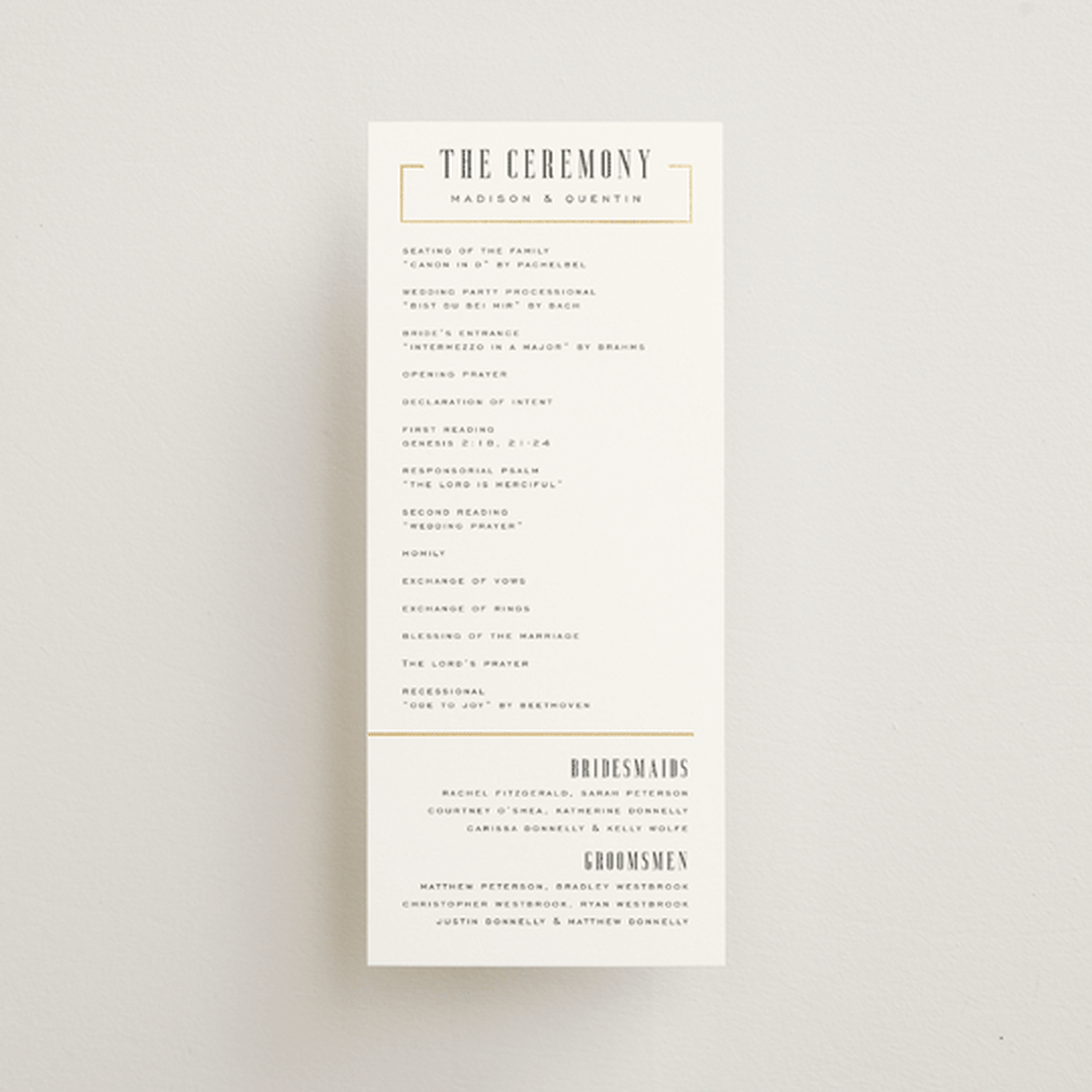"Documentary" - Wedding Programs in Lily by Heather Schertzer - Front