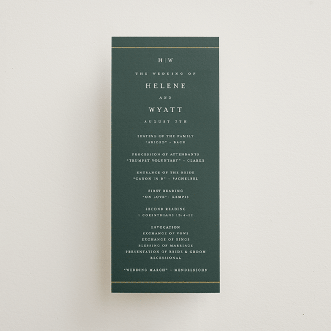 "Style and grace" - Wedding Programs in Forest by Stacey Meacham - Front