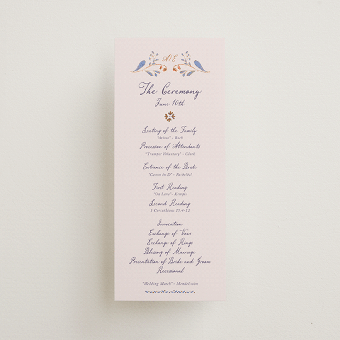 "Together in Bloom" - Wedding Programs in Wisteria by Monika Konieczna - Front