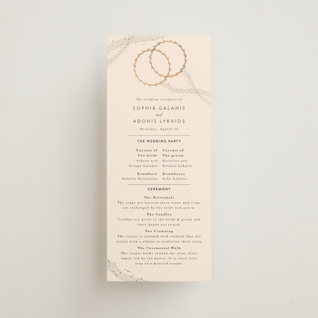 "Stefana" - Wedding Programs in Linen by Maria Hilas-Louie - Front