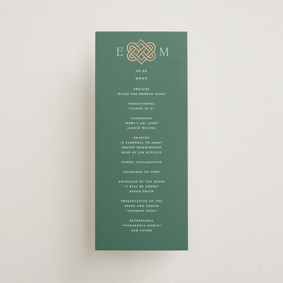 "Celtic Love Knot" - Wedding Programs in Clover by Kerry Doyle - Front