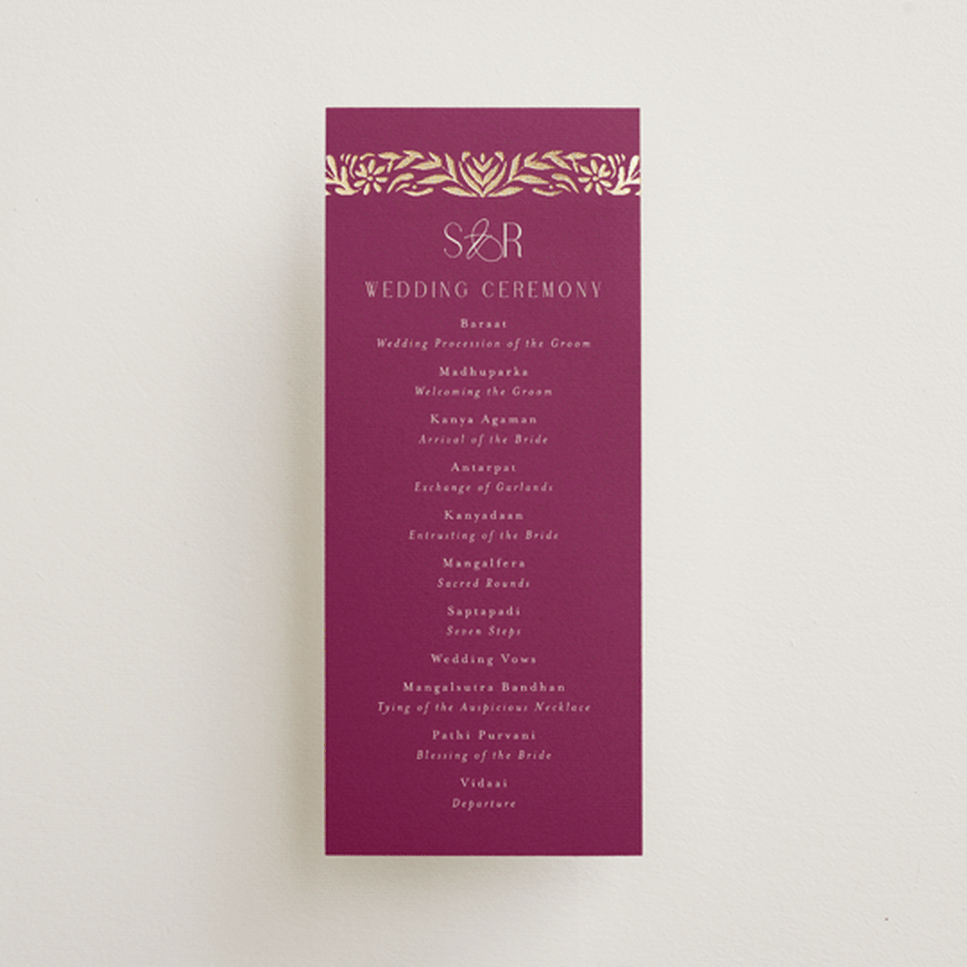 "Amber Palace" - Wedding Programs in Garnet by Chris Griffith - Front