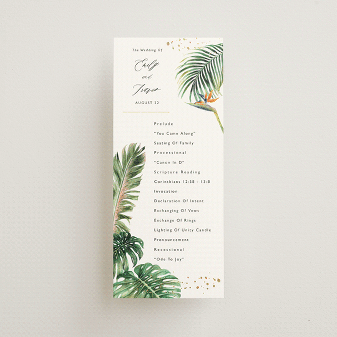 "Our Paradise" - Wedding Programs in Tropical by Elly - Front