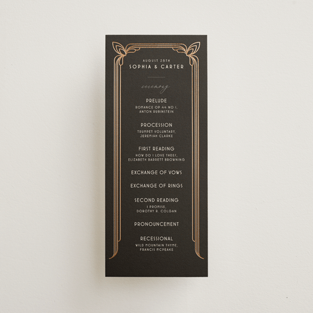 "Geometric Deco" - Wedding Programs in Midnight by GeekInk Design - Front