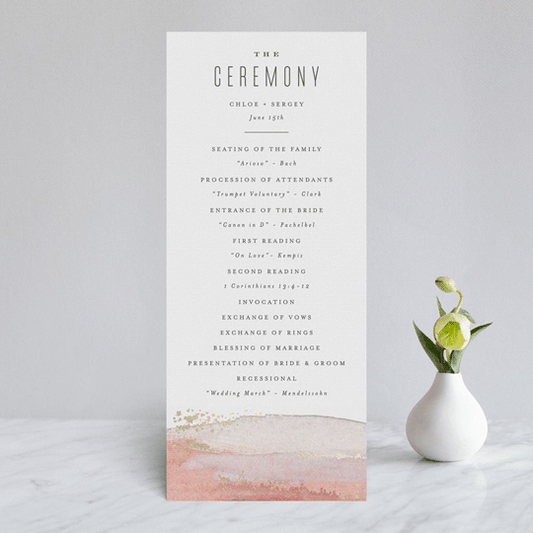 "Painted Desert" - Wedding Programs in Sandstone by Hooray Creative - Front