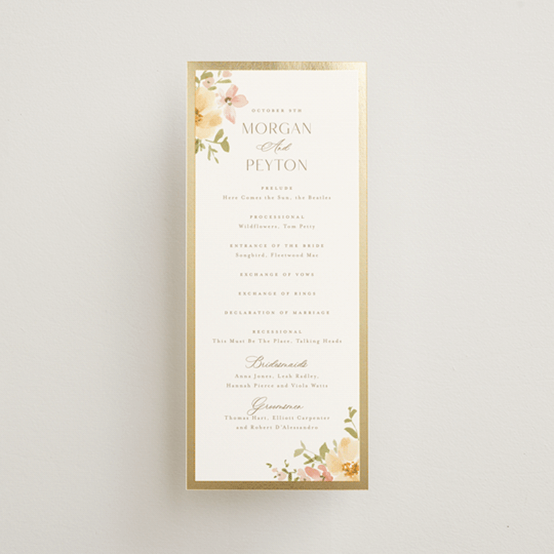 "Jardin" - Wedding Programs in Carnation by Everett Paper Goods - Front