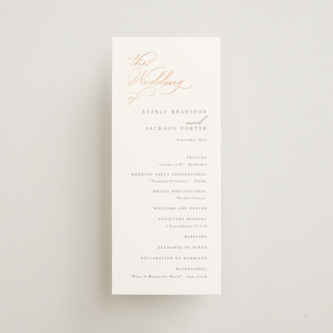 "Eternal" - Wedding Programs in Snow by Kaydi Bishop - Front