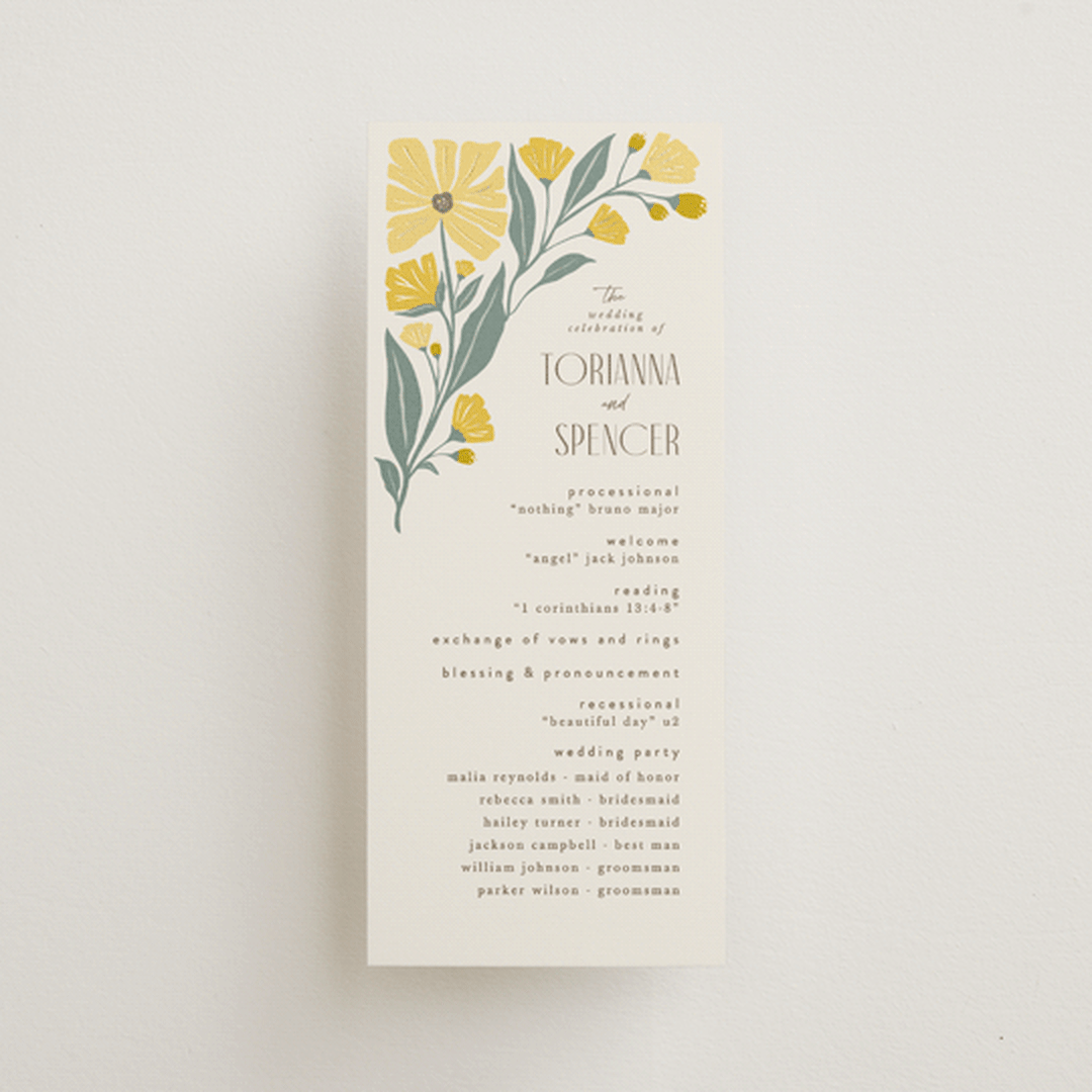 "storybook garden" - Wedding Programs in Buttercup by Karidy Walker - Front