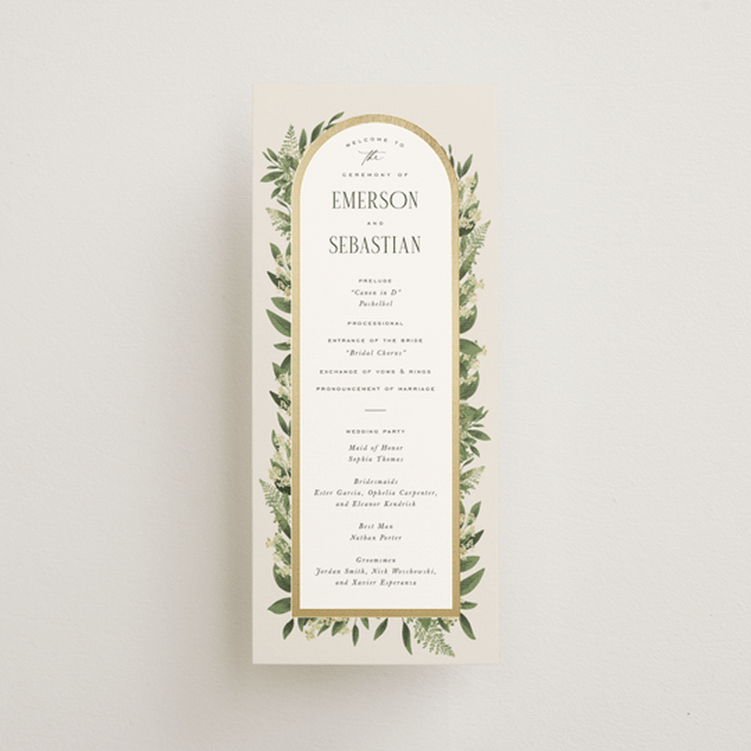"Bliss" - Wedding Programs in Champagne by Leah Bisch - Front