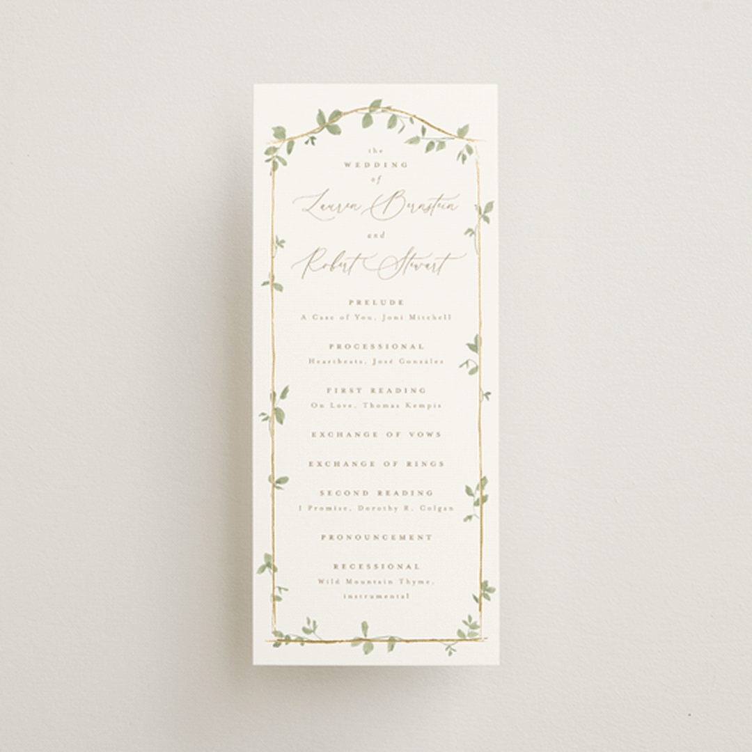 "Canopy" - Wedding Programs in Ivy by Everett Paper Goods - Front