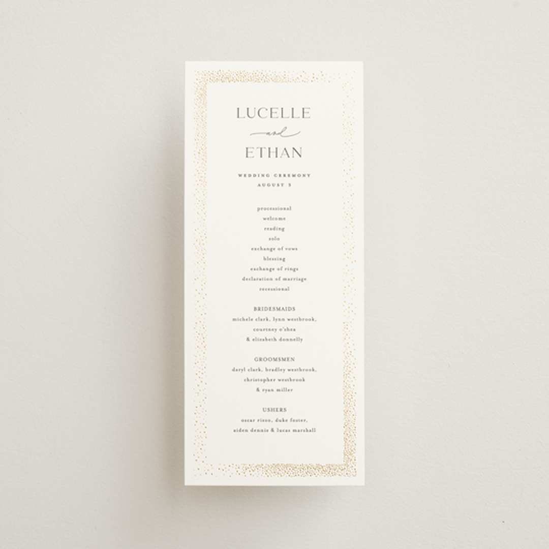 "Flicker" - Wedding Programs in Sparkle by Pixel and Hank - Front