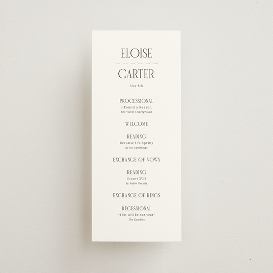 "Inventive" - Wedding Programs in Pepper by Olivia Raufman - Front