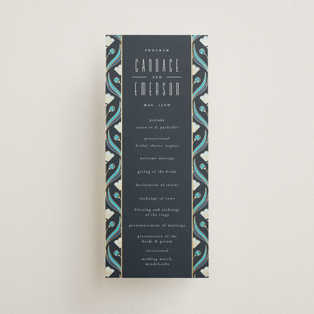 "Deco pattern" - Wedding Programs in Cote d'azur by Ana de Sousa - Front
