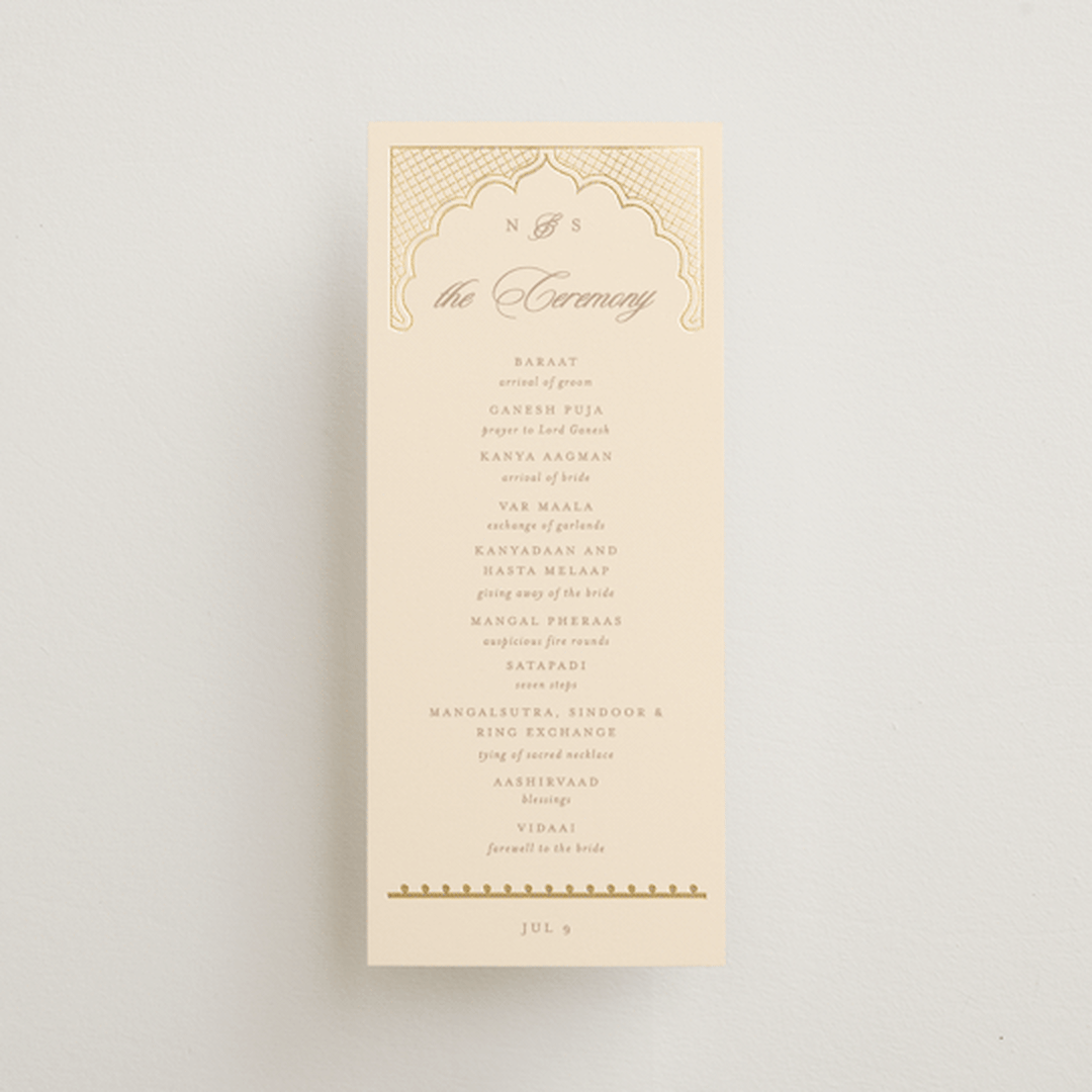"Mandapam" - Wedding Programs in Carnation by Creo Study - Front