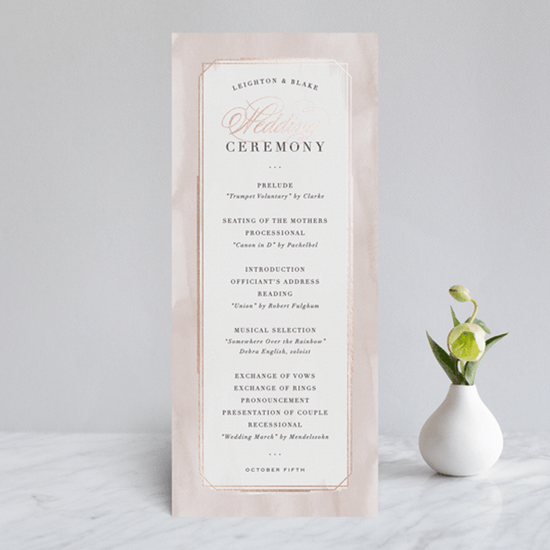 "Forever Elegant" - Wedding Programs in Mauve by Hooray Creative - Front