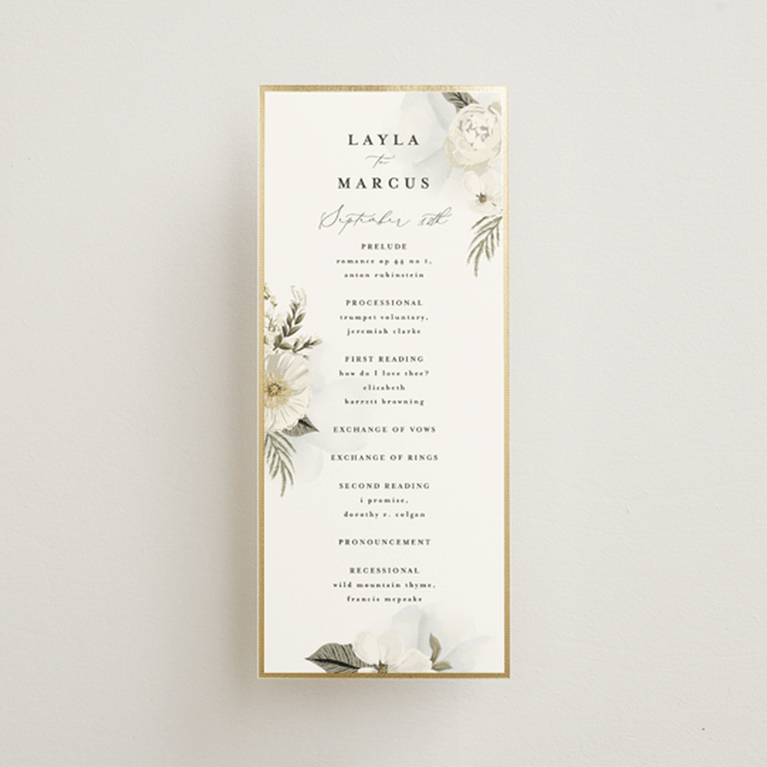 "Classic Love" - Wedding Programs in Vanilla by Susan Moyal - Front