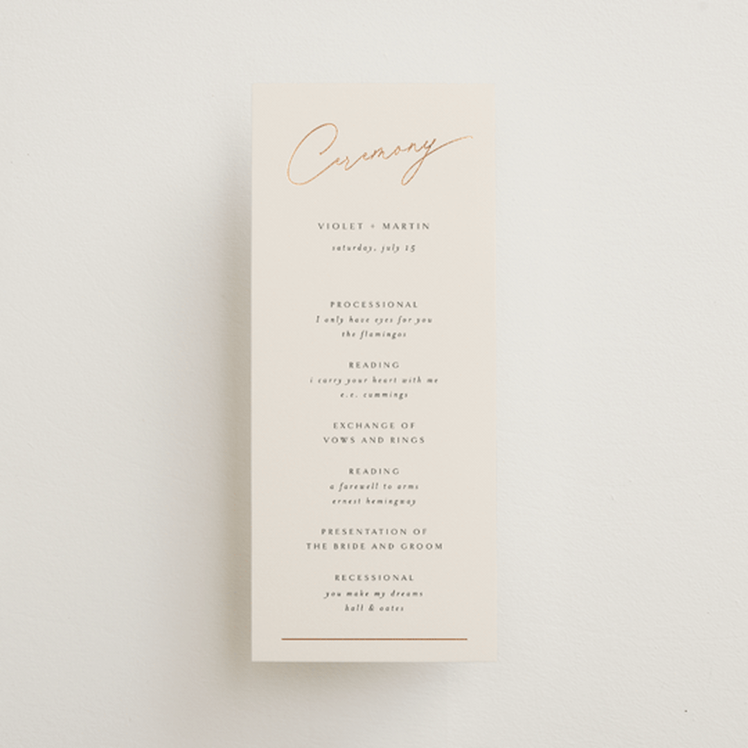 "Encircled Love" - Wedding Programs in Taupe by Kelly Schmidt - Front