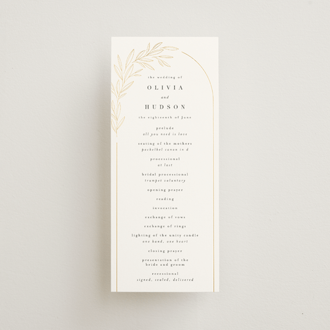 "Bianca" - Wedding Programs in Ink by Kristie Kern - Front