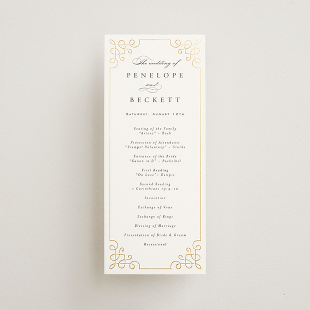 "Intertwined" - Wedding Programs in Pearl by Janean Hinger - Front
