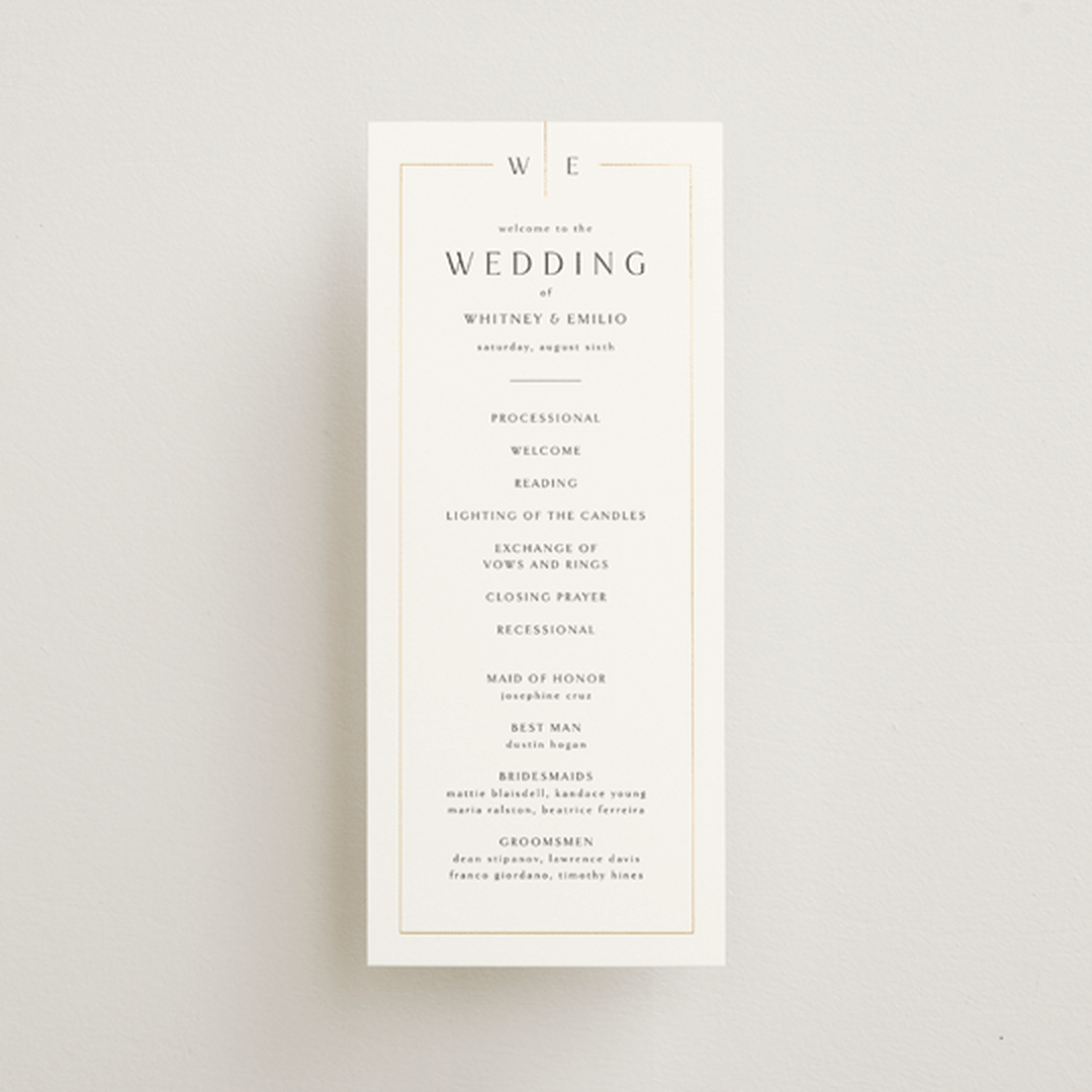 "Arcadia" - Wedding Programs in Silk by Kelly Schmidt - Front