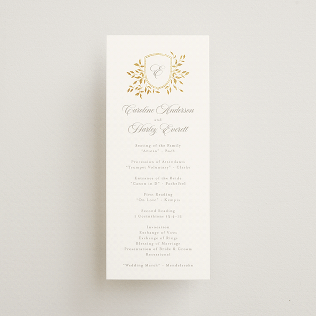 "Aperol" - Wedding Programs in Chiffon by Kristie Kern - Front