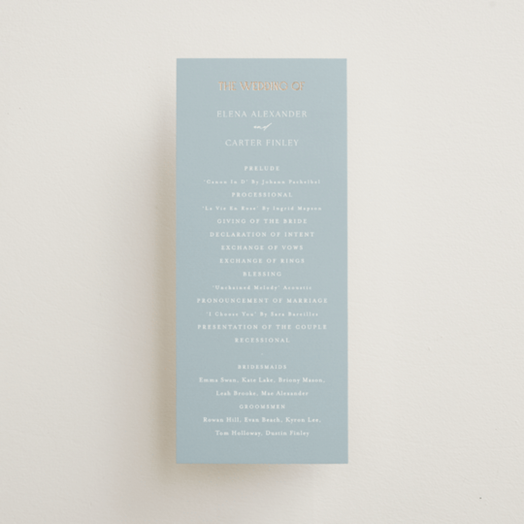 "Gilded Edge" - Wedding Programs in Provincial by Angela Thompson - Front