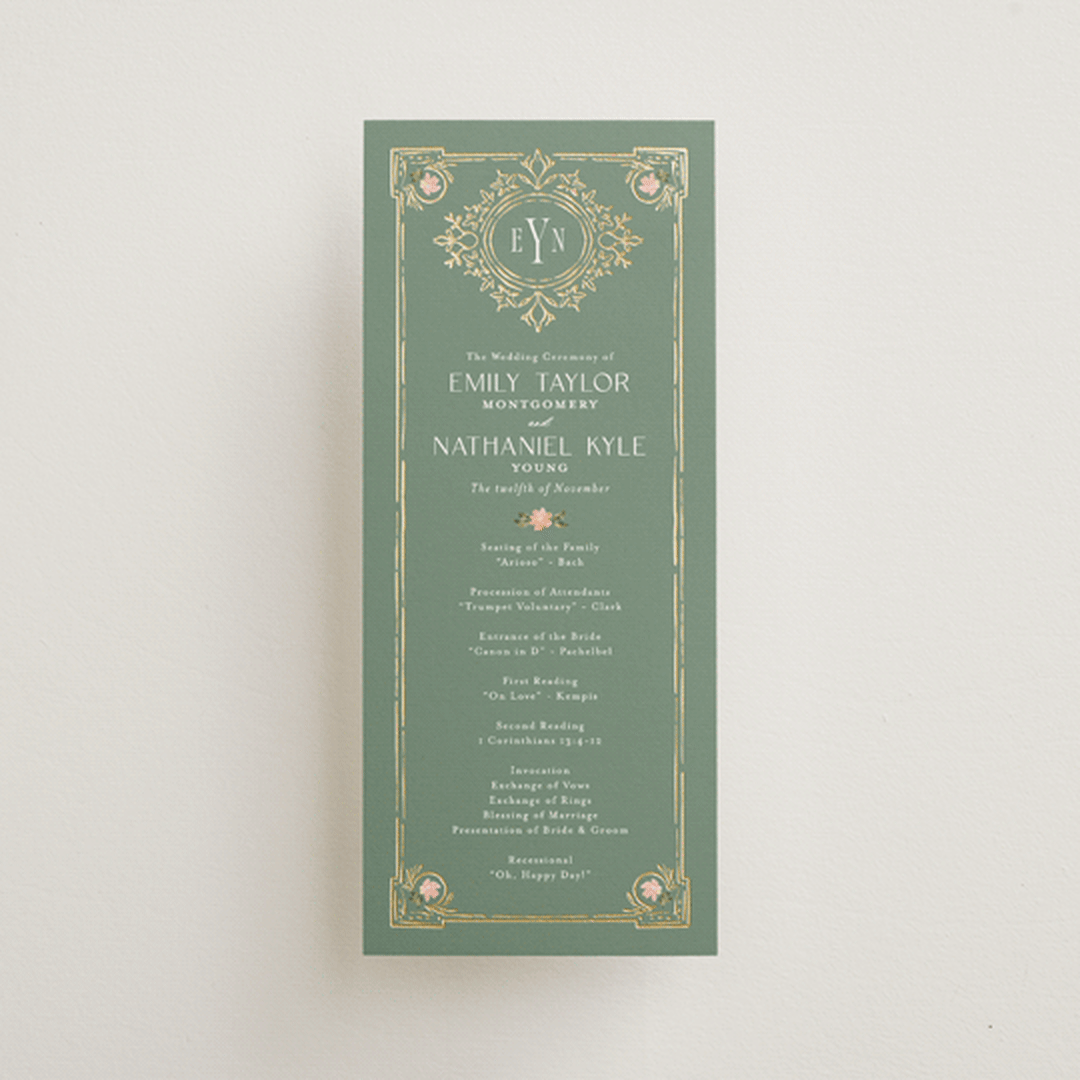 "Princess" - Wedding Programs in Pine by Claudia Orengo - Front
