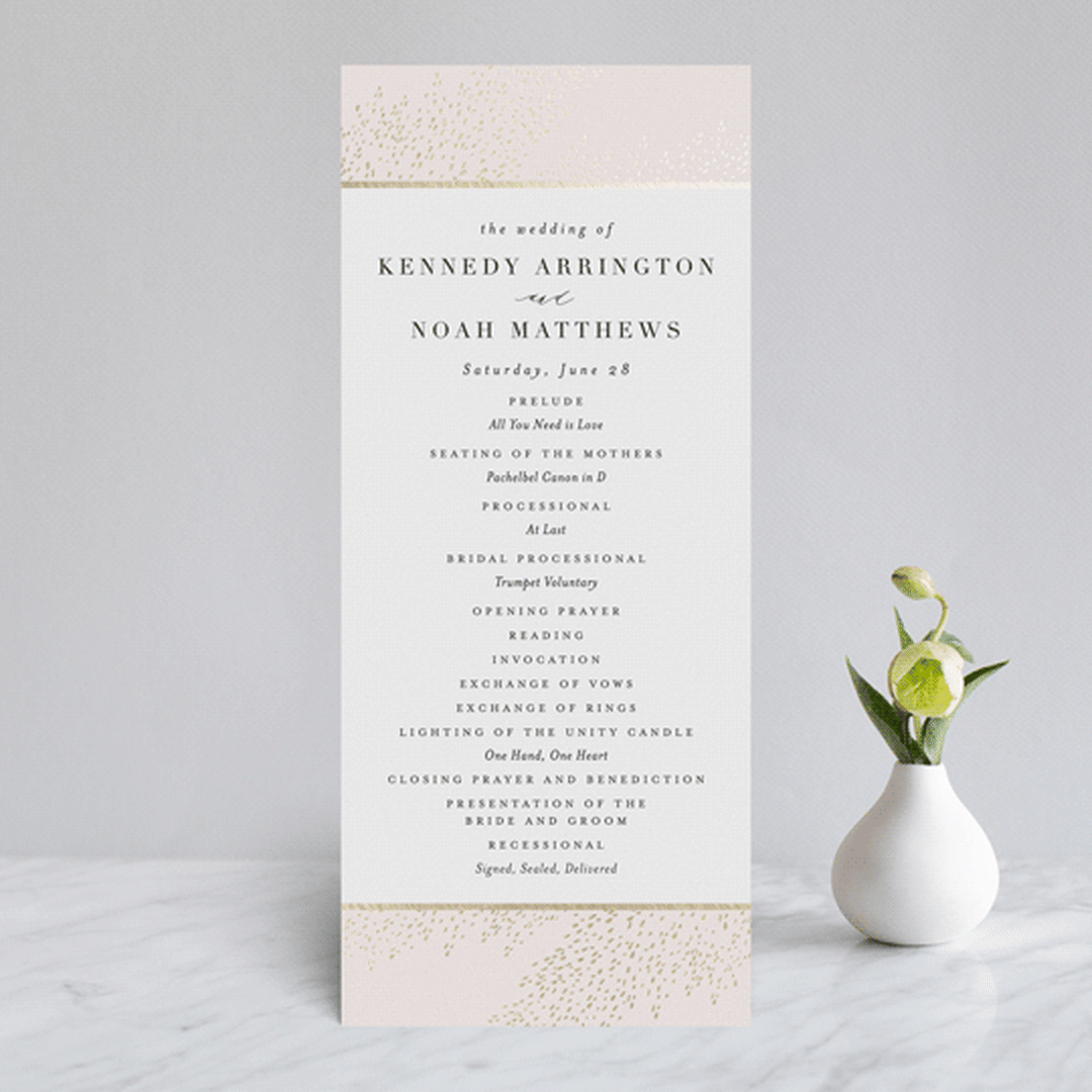 "Solaris" - Wedding Programs in Blush by Kristie Kern - Front