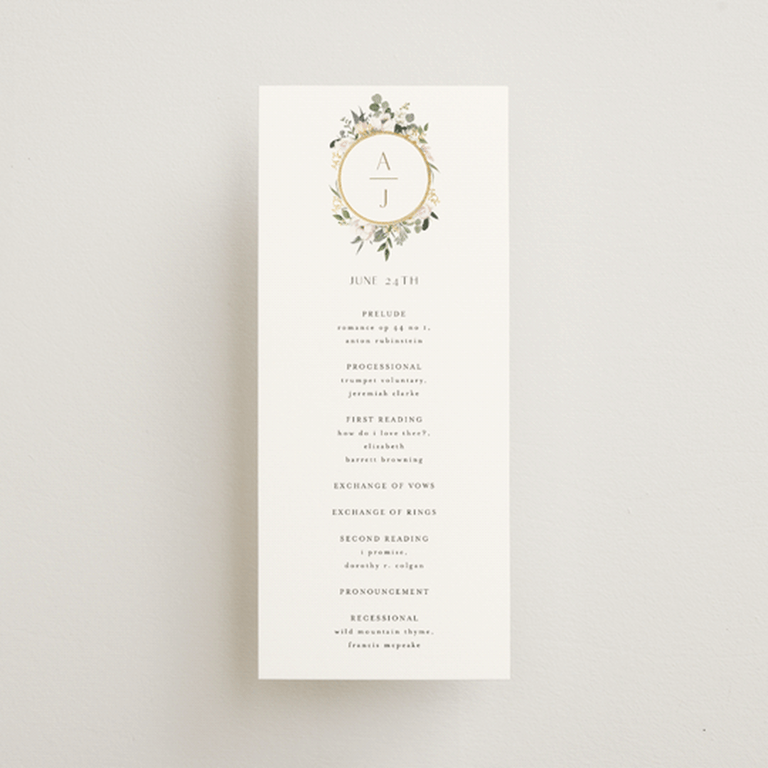 "Country Garden" - Wedding Programs in Verdant by Susan Moyal - Front