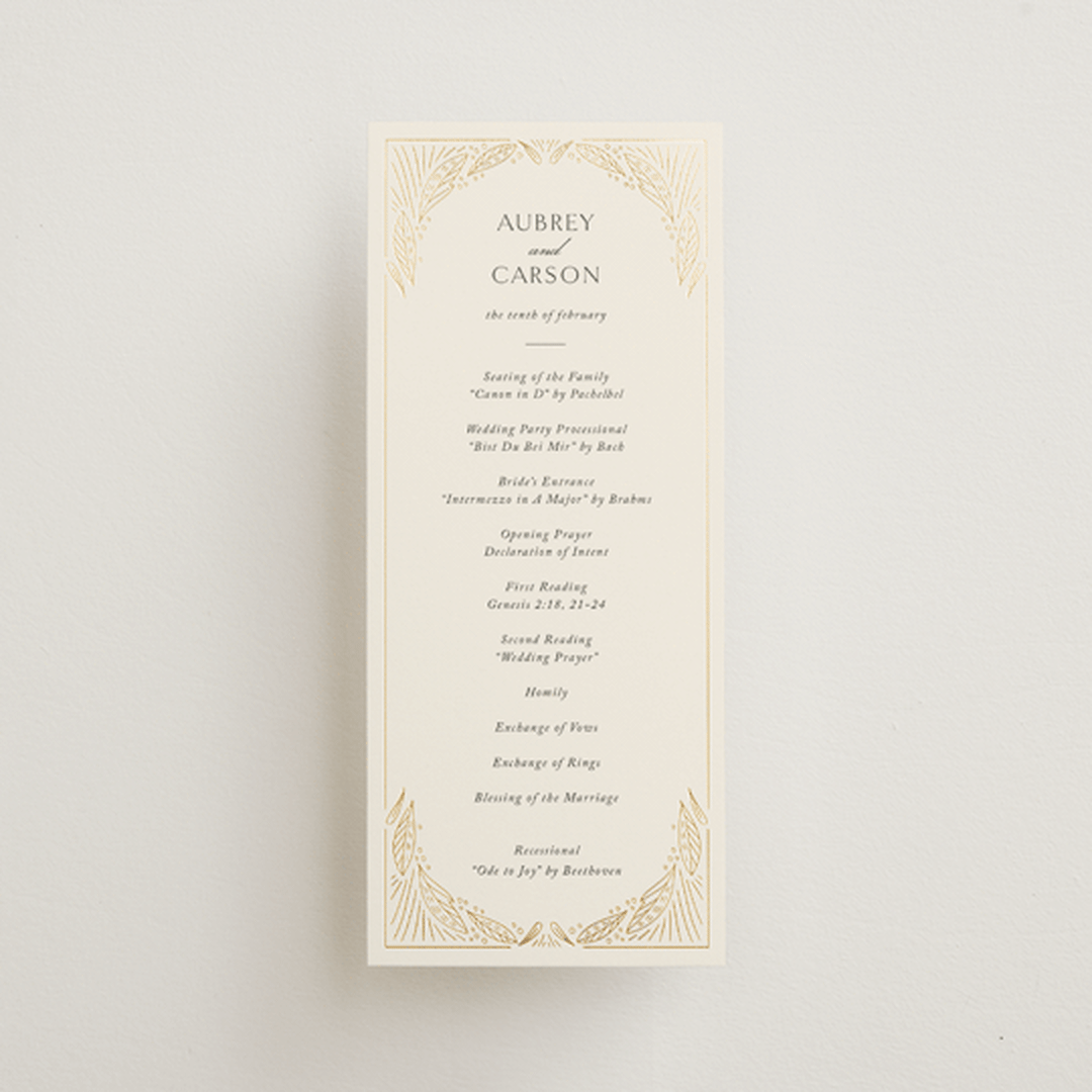 "Royalty" - Wedding Programs in Cream by Jen Owens - Front