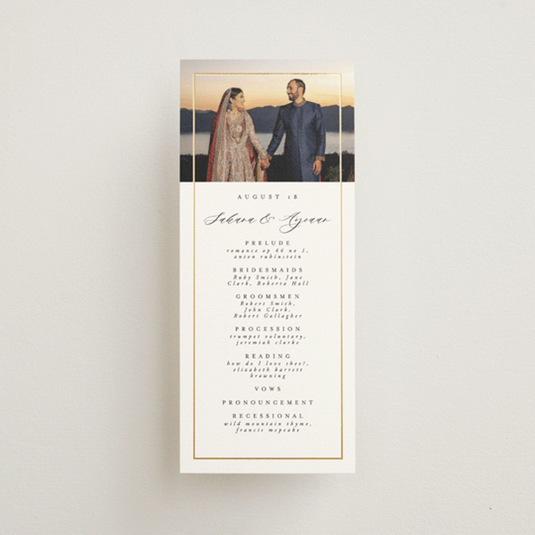"Gilded Frame" - Wedding Programs in Pearl by Nicole Walsh - Front