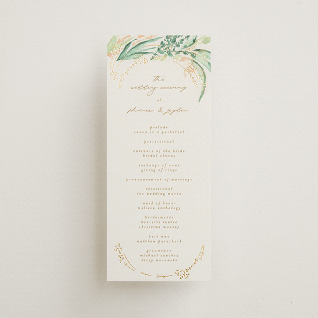 "fresh tropical" - Wedding Programs in Greenery by Phrosné Barwood - Front